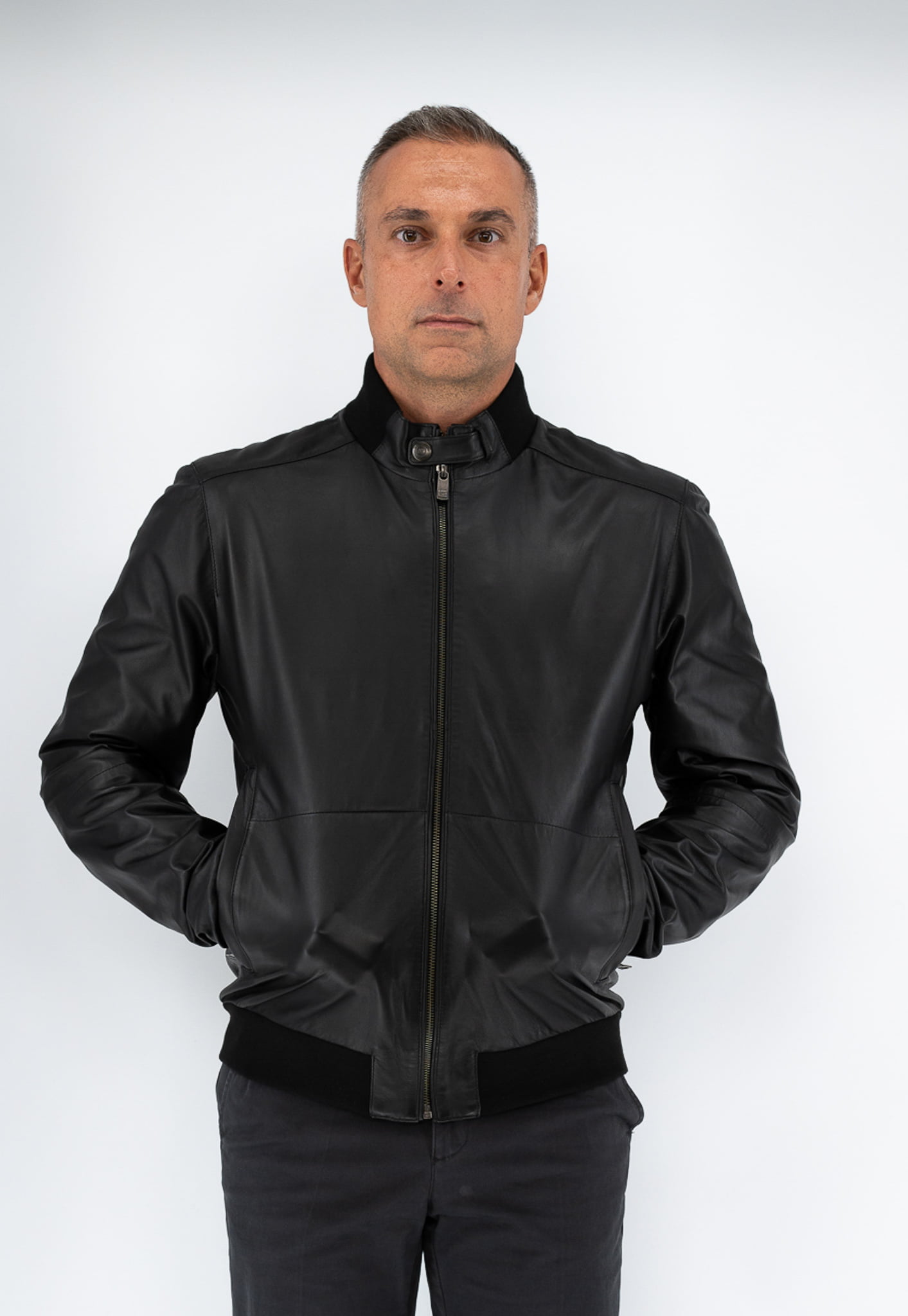 Δερμάτινο τζάκετ bomber Guy Laroche μαύρο fit line GL722_1 - Image 13