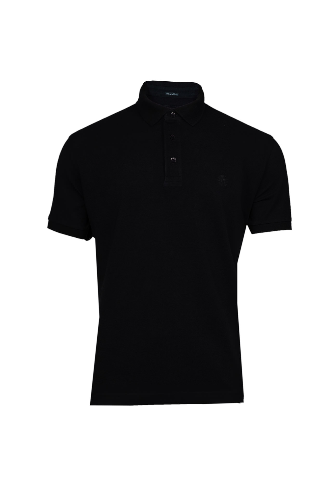 Μπλούζα πόλο Guy Laroche μαύρη Pima Cotton κοντομάνικη regular fit GLDS19090_17 - Image 7