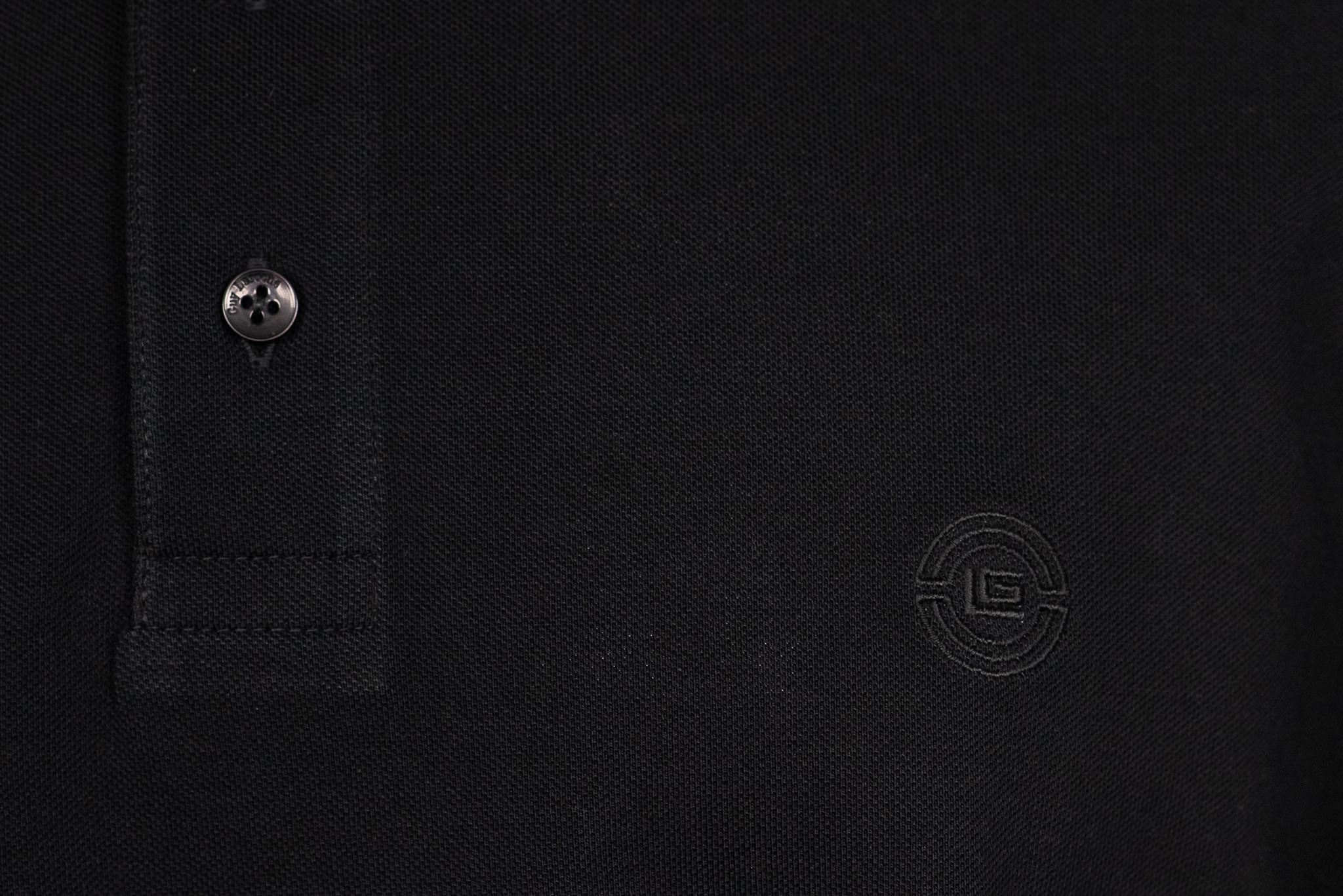 Μπλούζα πόλο Guy Laroche μαύρη Pima Cotton κοντομάνικη regular fit GLDS19090_17 - Image 9