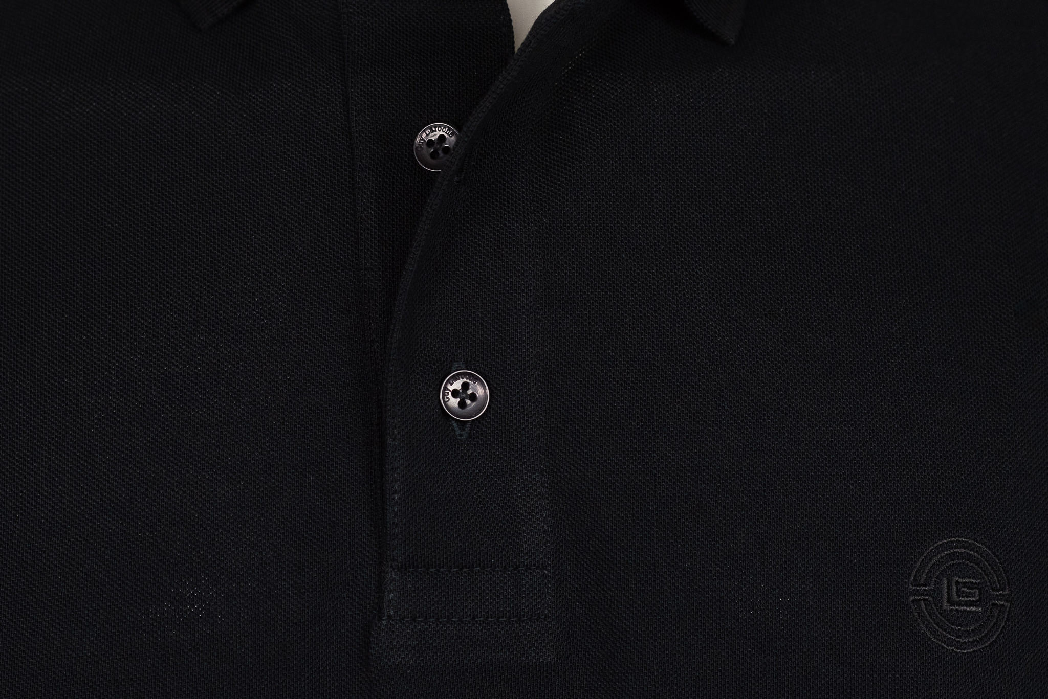 Μπλούζα πόλο Guy Laroche μαύρη Pima Cotton κοντομάνικη regular fit GLDS19090_17 - Image 8