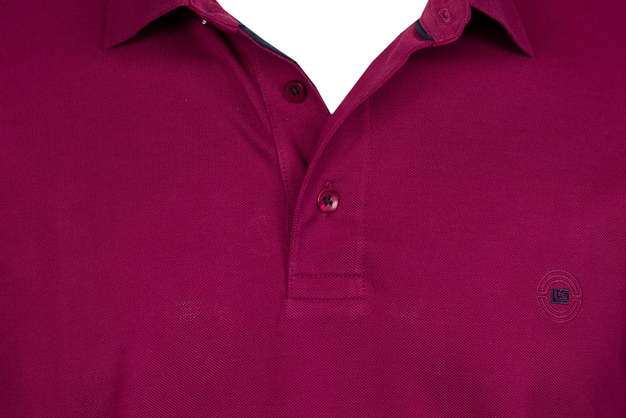 Μπλούζα πόλο Guy Laroche βυσσινί Pima Cotton κοντομάνικη regular fit GLDS19090_23 - Image 6