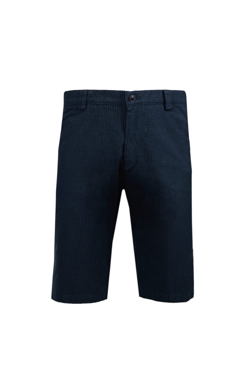 Βερμούδα Guy Laroche μπλε καρώ fit line