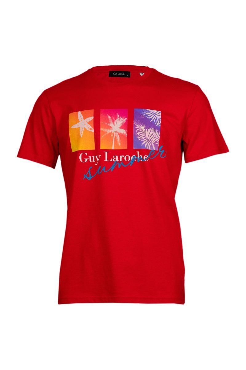 Μπλούζα μακό Guy Laroche κόκκινη με σχέδιο GL2219403_20