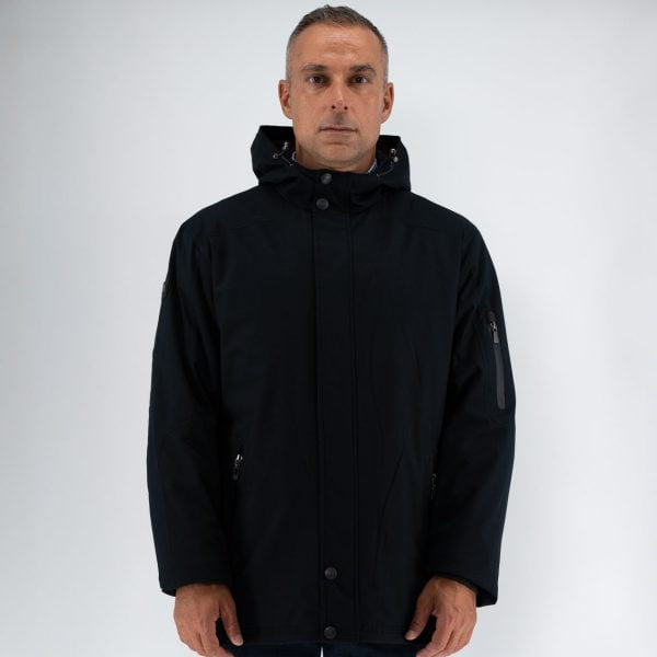 Μπουφάν με κουκούλα Guy Laroche μπλε σκούρο regular fit GL2024402_002