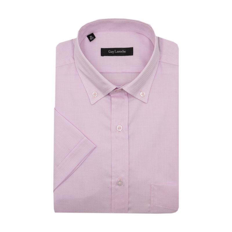 Πουκάμισο κοντομάνικο Guy Laroche ροζ regular fit GL2318310_BDSS_4