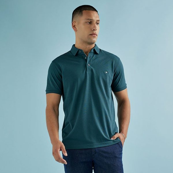 Μπλούζα πόλο Guy Laroche κυπαρισσί Pima Cotton κοντομάνικη regular fit GL2319090_19
