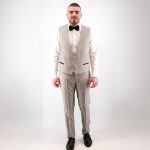 Γιλέκο σμόκιν κοστουμιού Guy Laroche γκρι-μπεζ fit line GLDS10149_810_140 - Image 2