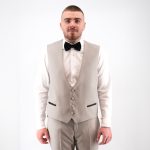 Γιλέκο σμόκιν κοστουμιού Guy Laroche γκρι-μπεζ fit line GLDS10149_810_140