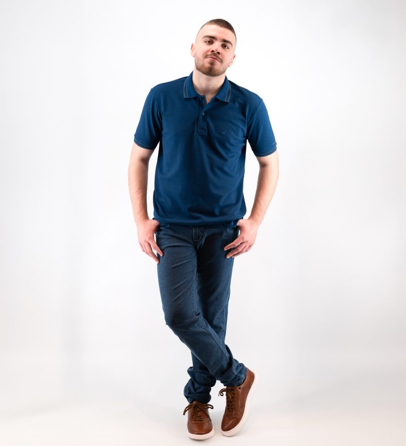 Μπλούζα πόλο Guy Laroche ίντιγκο κοντομάνικη regular fit GLDS19201_24 - Image 6
