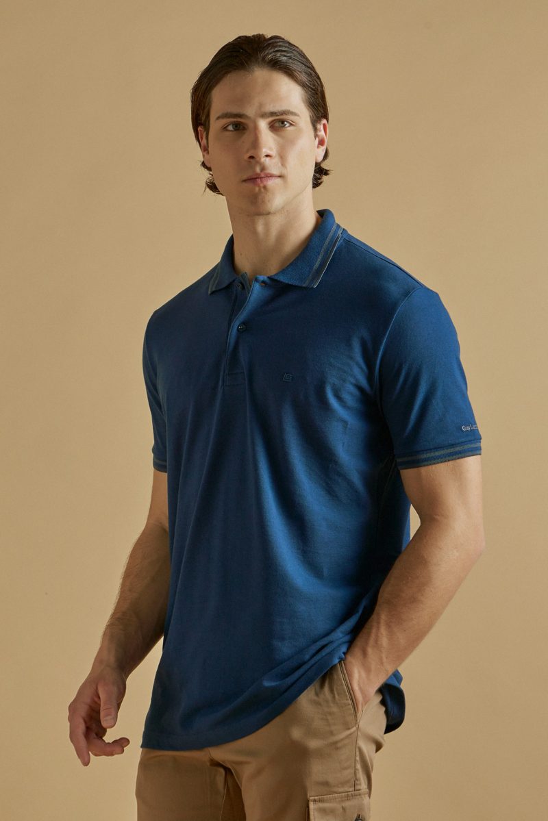 Μπλούζα πόλο Guy Laroche ίντιγκο κοντομάνικη regular fit GLDS19201_24 - Image 2
