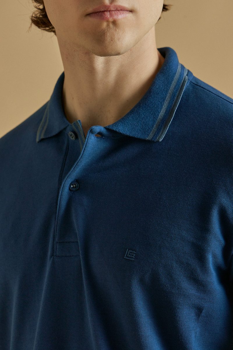 Μπλούζα πόλο Guy Laroche ίντιγκο κοντομάνικη regular fit GLDS19201_24 - Image 4
