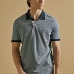 Μπλούζα πόλο Guy Laroche μπλε μελάνζε κοντομάνικη regular fit GLDS19207_30 - Image 3