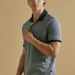 Μπλούζα πόλο Guy Laroche μπλε μελάνζε κοντομάνικη regular fit GLDS19207_30 - Image 2