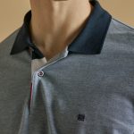 Μπλούζα πόλο Guy Laroche μπλε μελάνζε κοντομάνικη regular fit GLDS19207_30 - Image 4