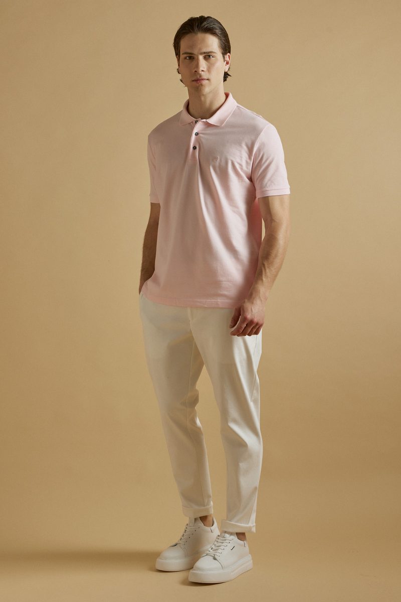 Μπλούζα πόλο Guy Laroche ροζ κοντομάνικη regular fit GL2319001_12 - Image 6