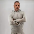 Ζακέτα φόρμας Guy Laroche γκρι ανοιχτό με κουκούλα regular fit GLDW29137Z_11 - Image 9