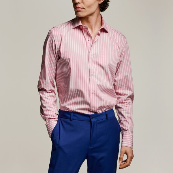 Πουκάμισο ριγέ Guy Laroche ροζ regular fit GLES18238_CL_2