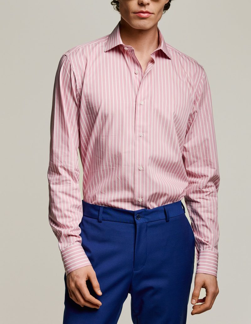Πουκάμισο ριγέ Guy Laroche ροζ regular fit GLES18238_CL_2 - Image 2