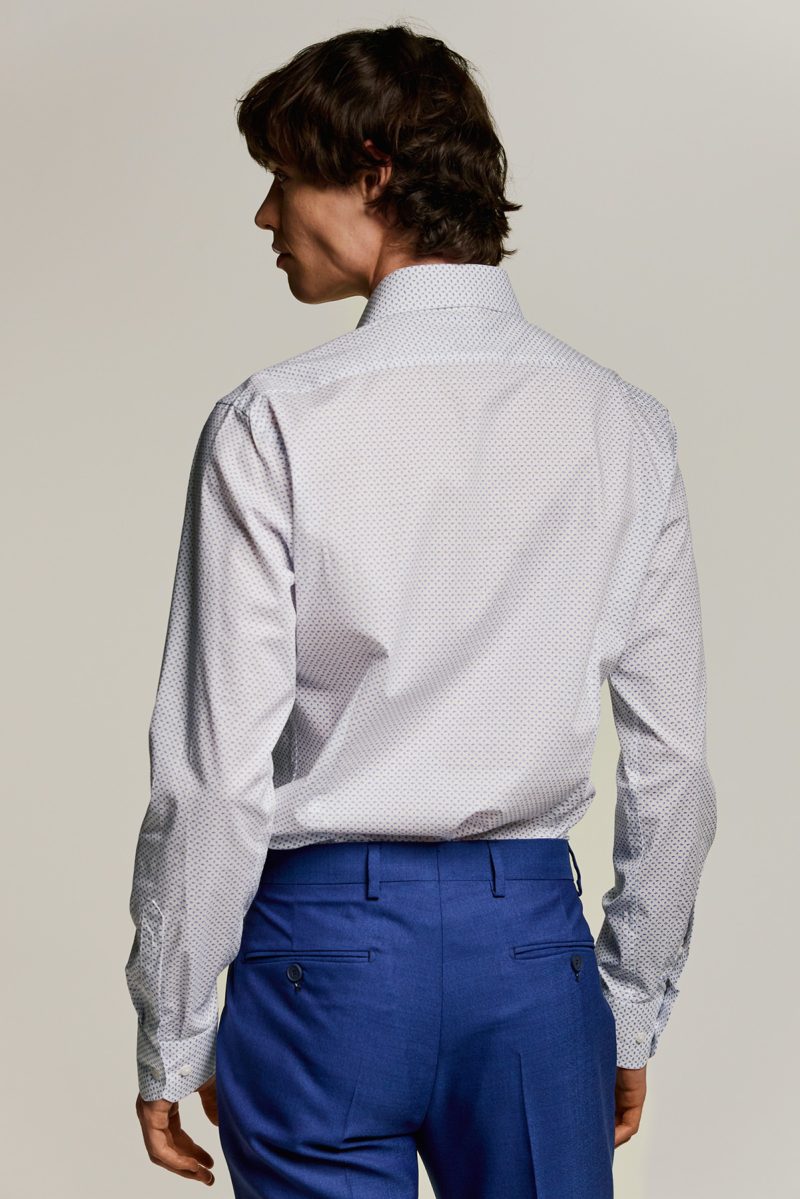 Πουκάμισο Guy Laroche λευκό με σιέλ μικροσχέδιο regular fit GLES18286_CL_1 - Image 5