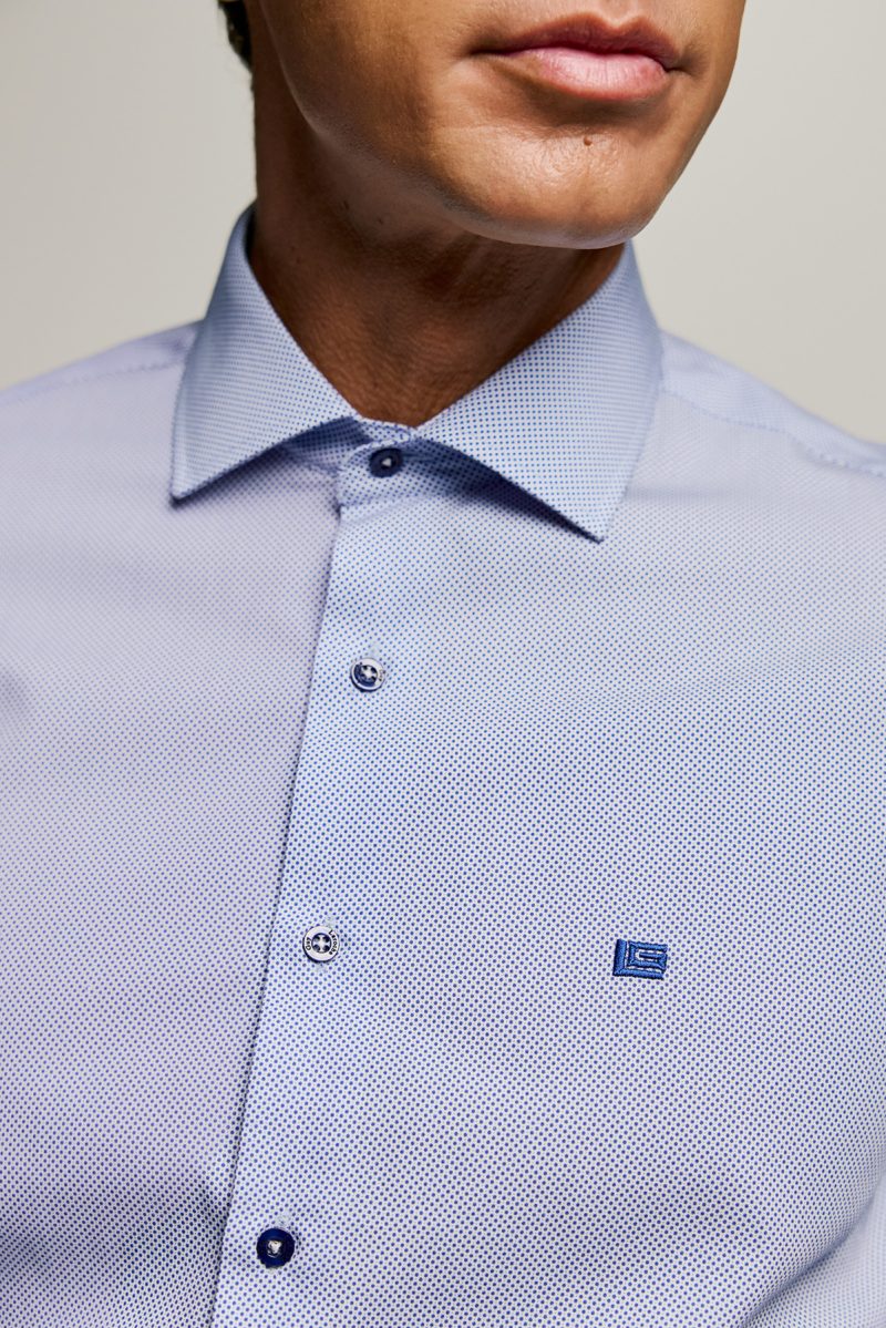 Πουκάμισο Guy Laroche με μπλε μικροσχέδιο fit line GLES18342B_SL_5 - Image 3
