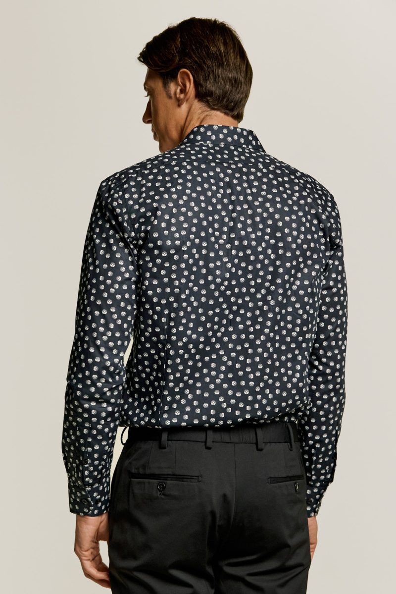 Πουκάμισο με μικροσχέδιο Guy Laroche μαύρο fit line GLES18740_SL_4 - Image 5