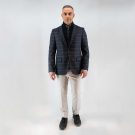 Σακάκι καρώ Guy Laroche μπλε με αποσπώμενη μόστρα fit line GL2323228_10121V_2 - Image 2