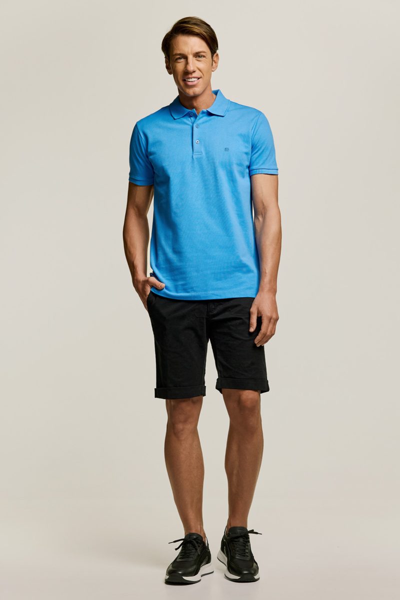 Μπλούζα πόλο Guy Laroche σιέλ κοντομάνικη regular fit GLDS19001_13 - Image 4