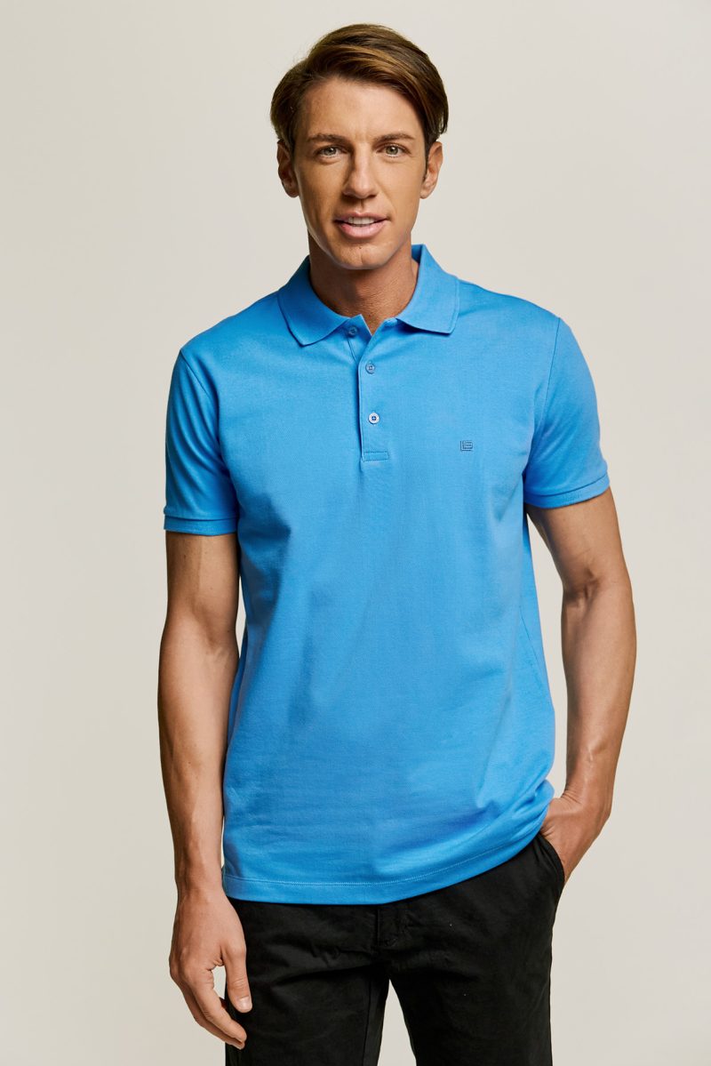 Μπλούζα πόλο Guy Laroche σιέλ κοντομάνικη regular fit GLDS19001_13 - Image 3