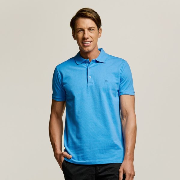 Μπλούζα πόλο Guy Laroche σιέλ κοντομάνικη regular fit GLDS19001_13