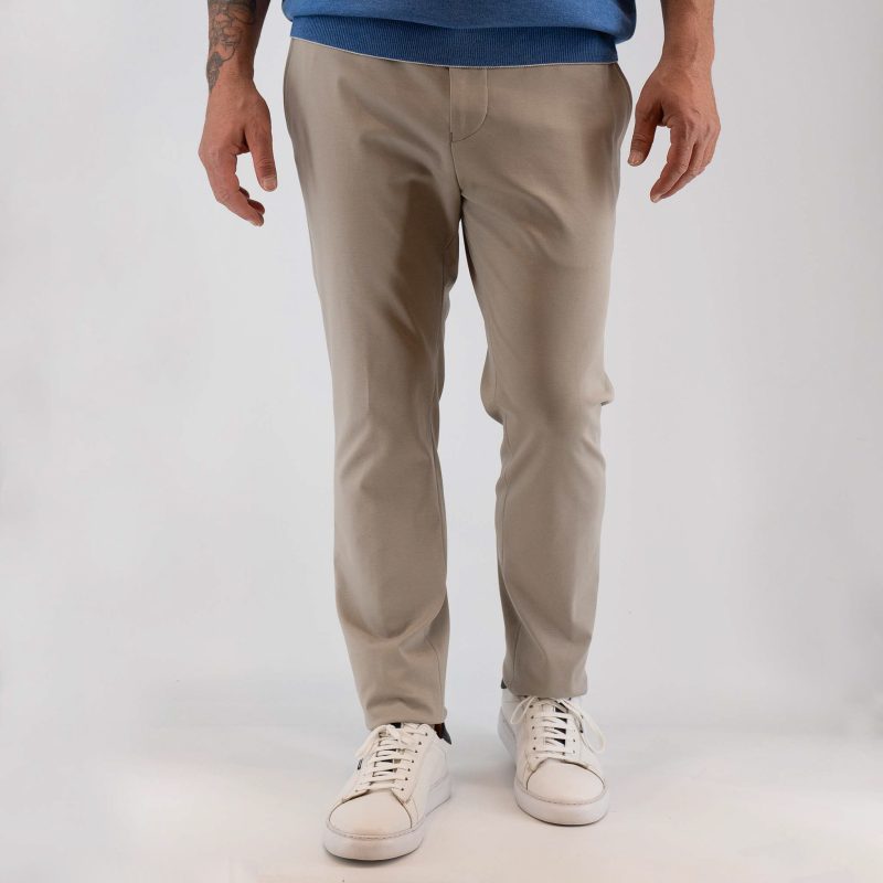 Παντελόνι με λάστιχο Guy Laroche στο χρώμα της πέτρας modern fit GLES12355_2088_21