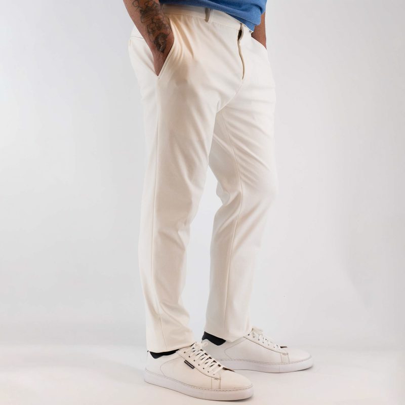 Παντελόνι με λάστιχο Guy Laroche λευκό modern fit GLES12355_2088_40 - Image 2