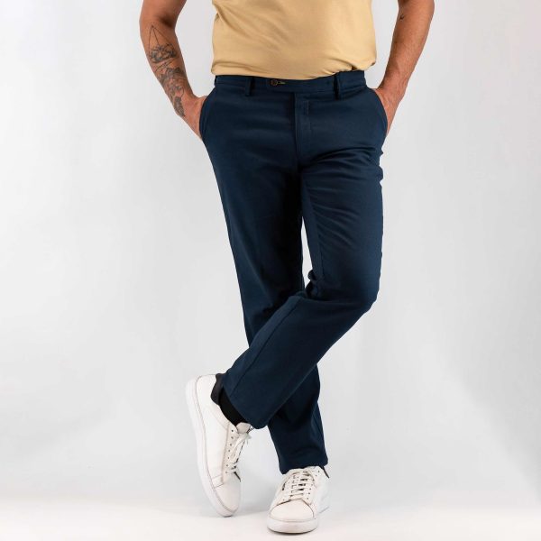 Παντελόνι chinos πικέ Guy Laroche μπλε fit line GLES15169_71156_2T