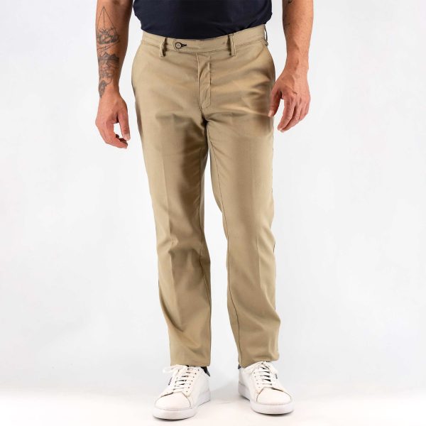Παντελόνι chinos πικέ Guy Laroche μπεζ fit line GLES15169_71156_3
