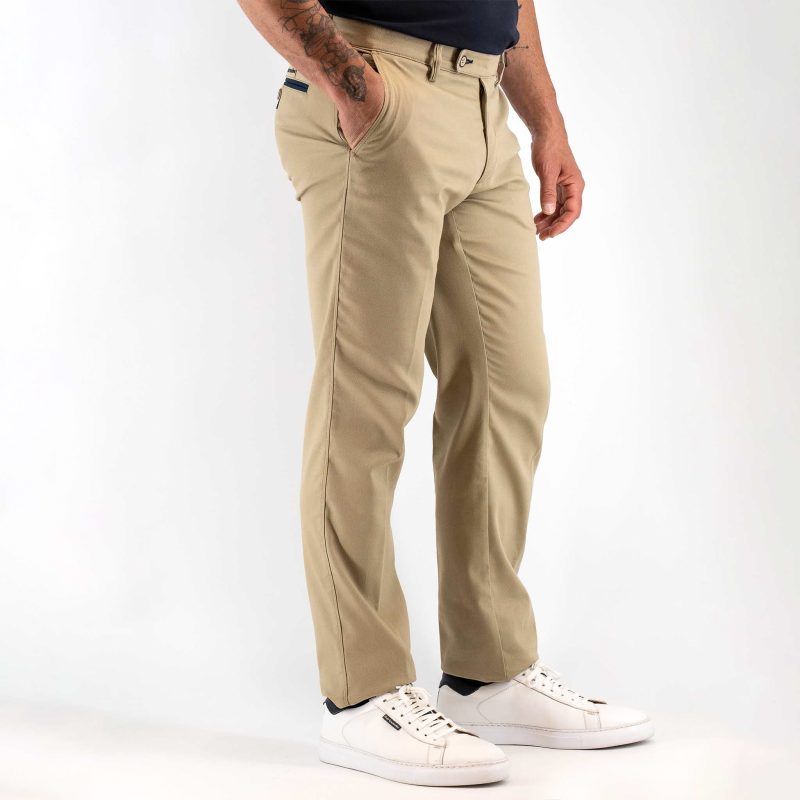 Παντελόνι chinos πικέ Guy Laroche μπεζ fit line GLES15169_71156_3 - Image 6