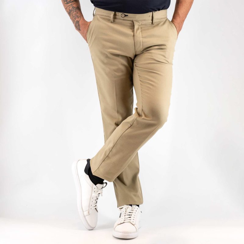 Παντελόνι chinos πικέ Guy Laroche μπεζ fit line GLES15169_71156_3 - Image 2