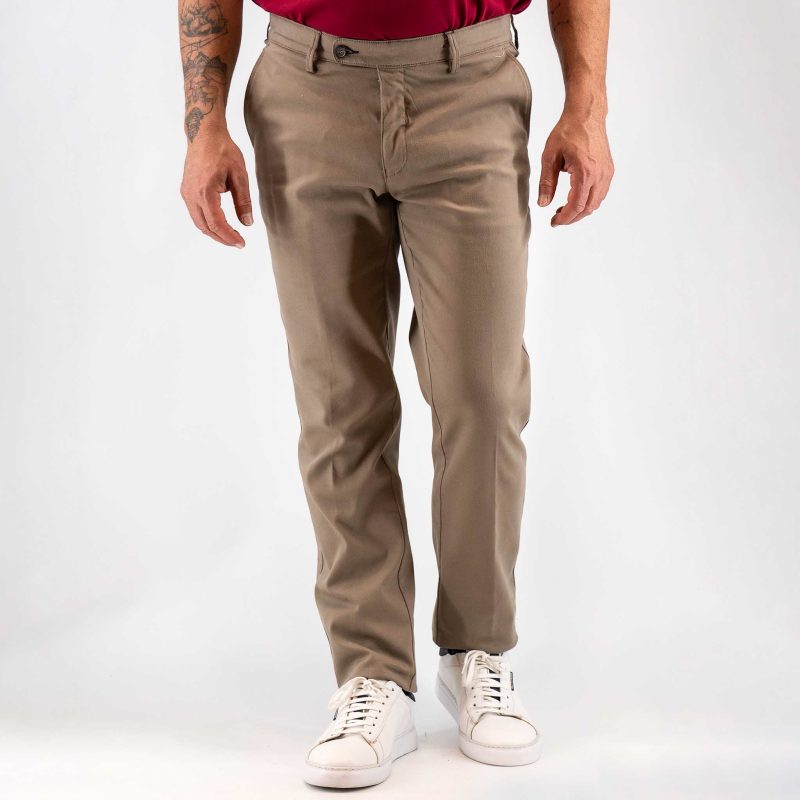 Παντελόνι chinos πικέ Guy Laroche στο χρώμα της άμμου fit line GLES15169_71156_7 - Image 3