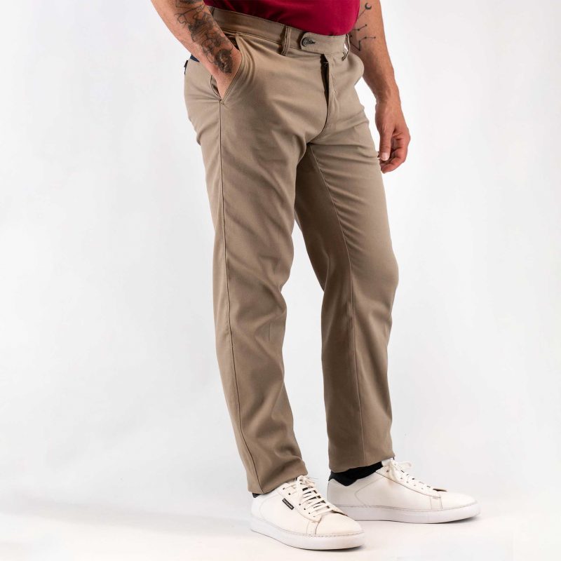 Παντελόνι chinos πικέ Guy Laroche στο χρώμα της άμμου fit line GLES15169_71156_7 - Image 2