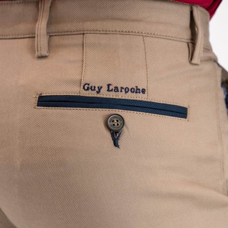 Παντελόνι chinos πικέ Guy Laroche στο χρώμα της άμμου fit line GLES15169_71156_7 - Image 5