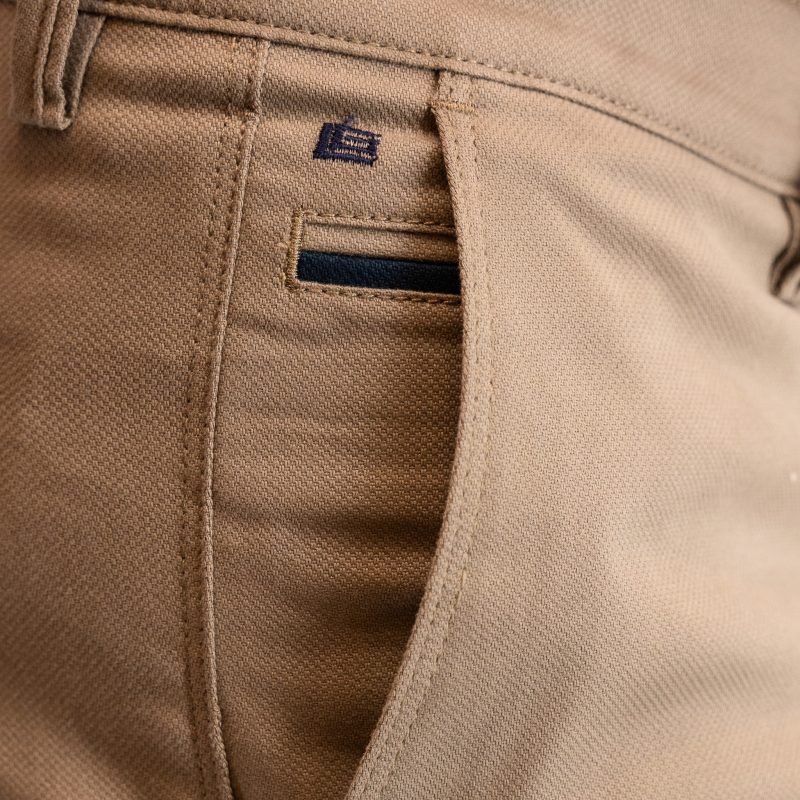 Παντελόνι chinos πικέ Guy Laroche στο χρώμα της άμμου fit line GLES15169_71156_7 - Image 4