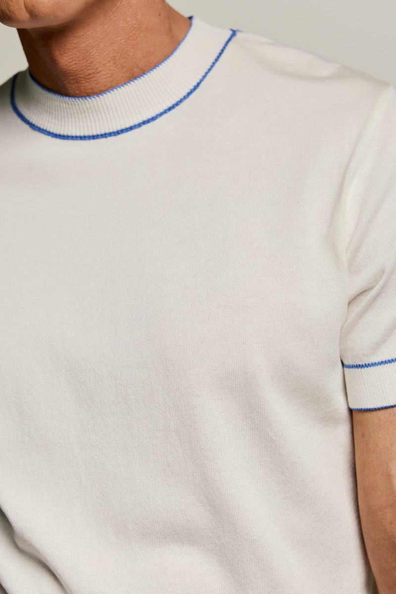 College πλεκτή λαιμόκοψη Guy Laroche εκρού regular fit GLES17205_3 - Image 4
