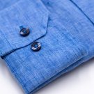 Πουκάμισο λινό Guy Laroche μπλε ραφ regular fit GLES18205_CL_4 - Image 7