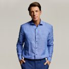 Πουκάμισο λινό Guy Laroche μπλε ραφ regular fit GLES18205_CL_4