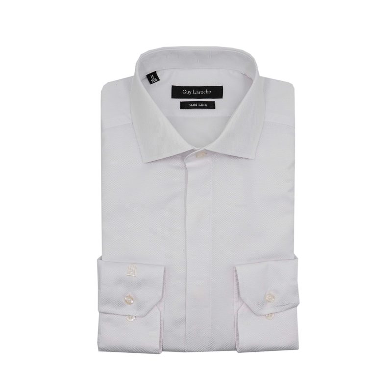 Πουκάμισο Guy Laroche λευκό με κρυφή πατιλέτα slim fit GLES18268_SL_1 - Image 4