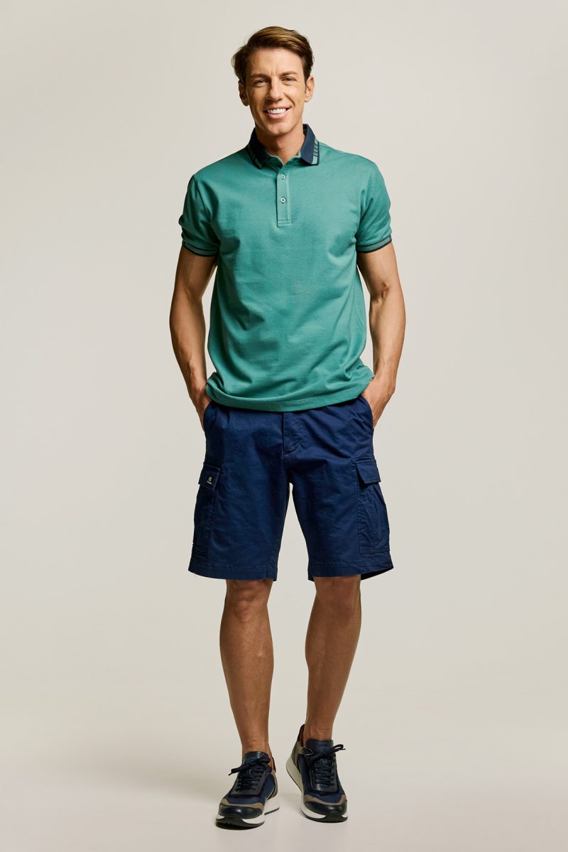 Μπλούζα πόλο Guy Laroche πράσινη κοντομάνικη regular fit GLES19201_29 - Image 5