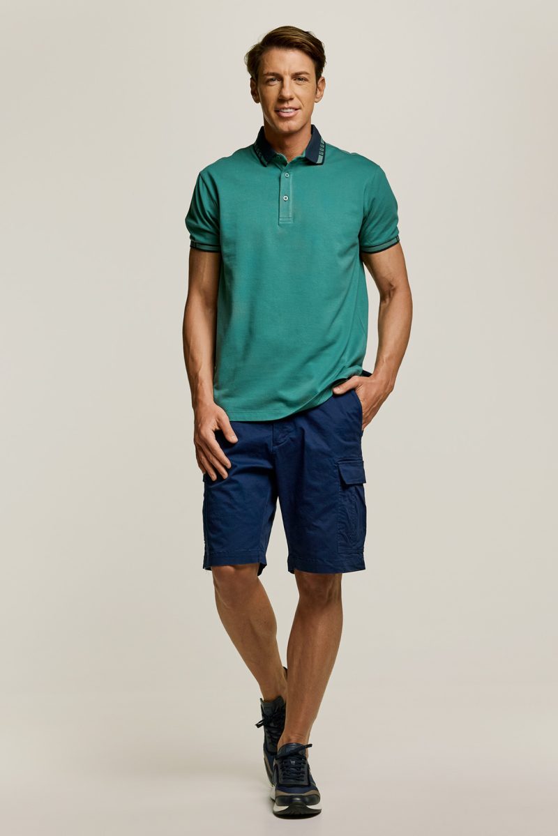 Μπλούζα πόλο Guy Laroche πράσινη κοντομάνικη regular fit GLES19201_29 - Image 4