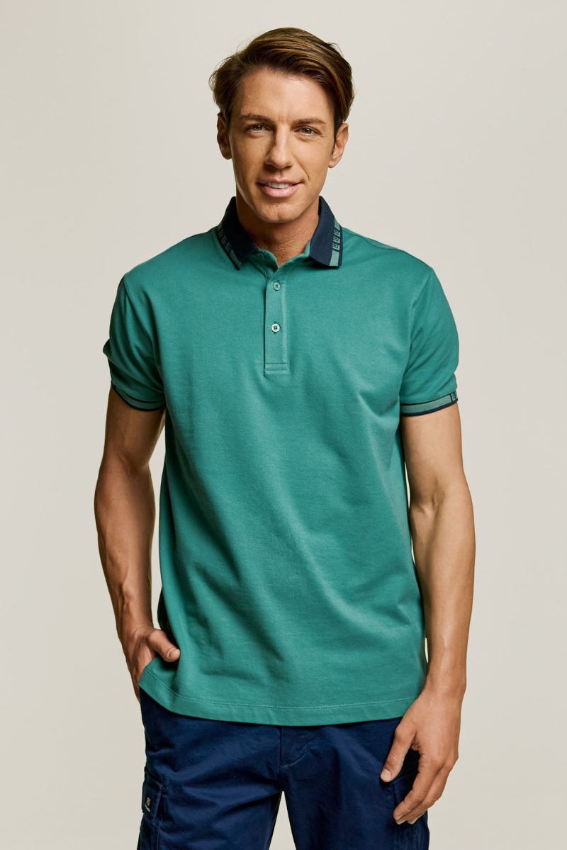 Μπλούζα πόλο Guy Laroche πράσινη κοντομάνικη regular fit GLES19201_29 - Image 3