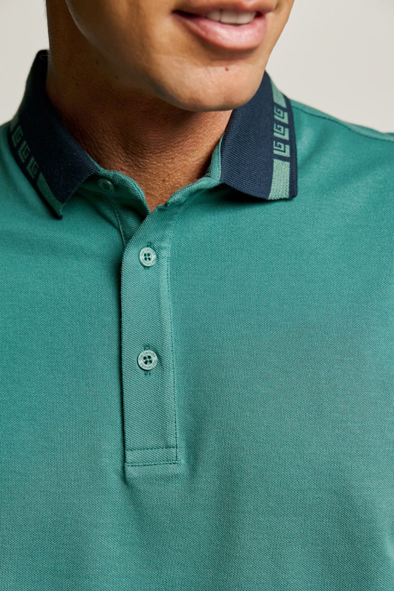 Μπλούζα πόλο Guy Laroche πράσινη κοντομάνικη regular fit GLES19201_29 - Image 7