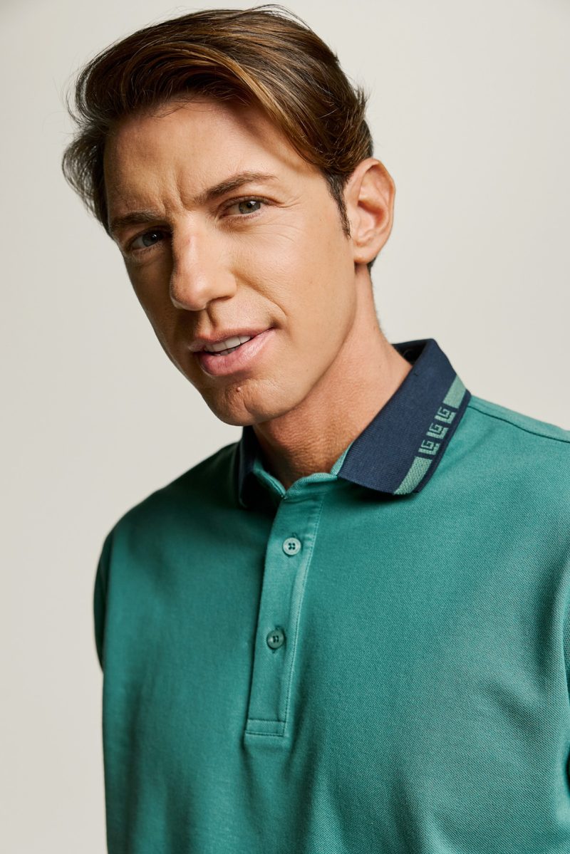 Μπλούζα πόλο Guy Laroche πράσινη κοντομάνικη regular fit GLES19201_29 - Image 2
