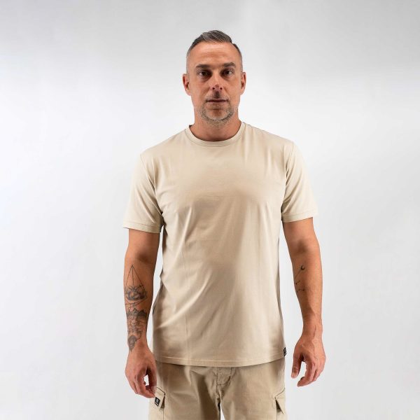 Μπλούζα t-shirt modal Guy Laroche μπεζ regular fit GLES19801_4