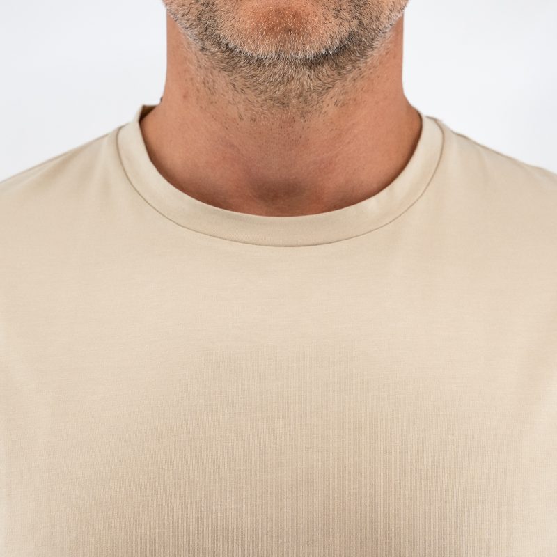 Μπλούζα t-shirt modal Guy Laroche μπεζ regular fit GLES19801_4 - Image 5
